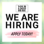 Uw Logo We Zijn Aannemen Solliciteer Vandaag Bedri Raamsticker (Vel 3)