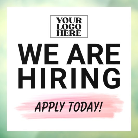 Uw Logo We Zijn Aannemen Solliciteer Vandaag Bedri Raamsticker (Vel 3)