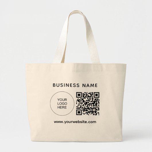 Uw Logo website adres QR code aangepaste Sjabloon Grote Tote Bag (Voorkant)
