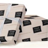 Uw Logo Website Business Company Packaging Beige Cadeaupapier