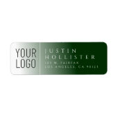 Uw logo & White & Forest Green retouradres Etiket (Voorkant)