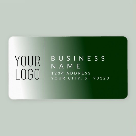 Uw logo & White & Forest Green retouradres Etiket