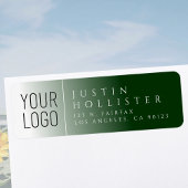 Uw logo & White & Forest Green retouradres Etiket