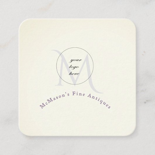 Uw Logo White Square Visitekaartjes (Voorkant)