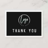 Uw Logo wit op zwarte klantenservice Kaart Visitekaartje (Voorkant)