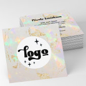 Uw logo wit opaal vierkante visitekaartje