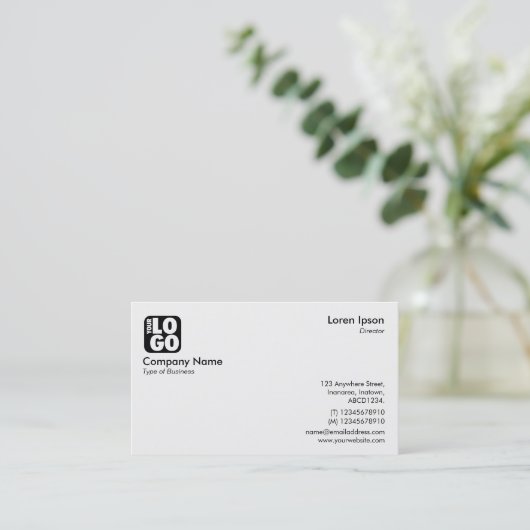 Uw Logo - wit Visitekaartje (Staand voorkant)
