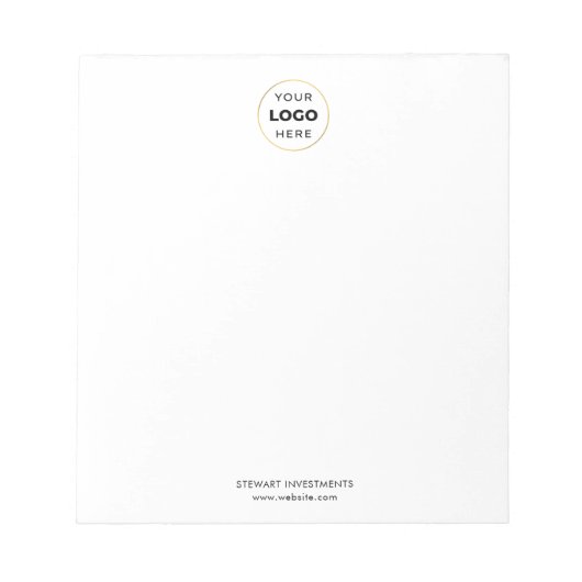 Uw Logo Zakelijk Bedrijfs Wit Notitieblok (Voorkant)