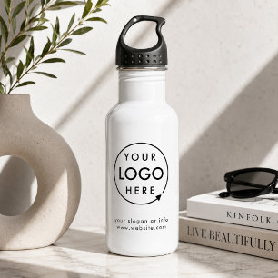 Uw Logo Zakelijk Modern Minimalistisch Waterfles
