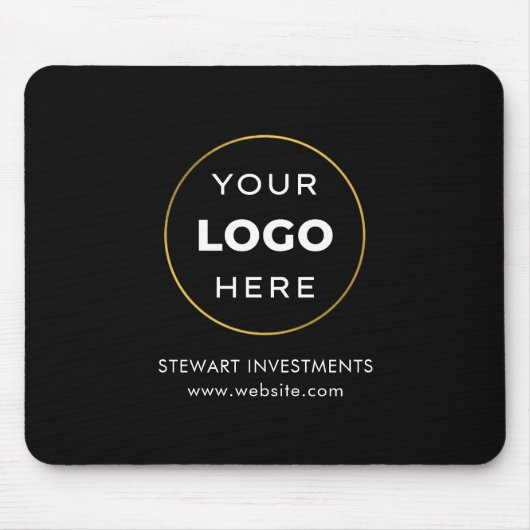 Uw Logo Zakelijk Zwart Muismat (Voorkant)