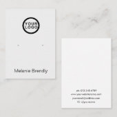 Uw Logo zilveren zwarte sieraden oorbel display Visitekaartje (Voorkant / Achterkant)