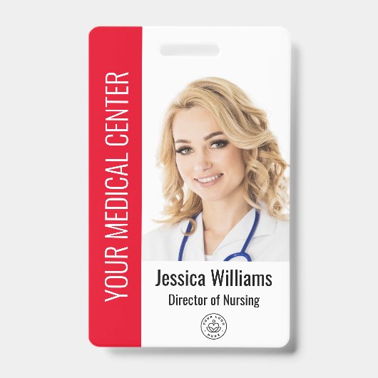Uw Logo Zorgbedrijf Foto Badge (Voorzijde)