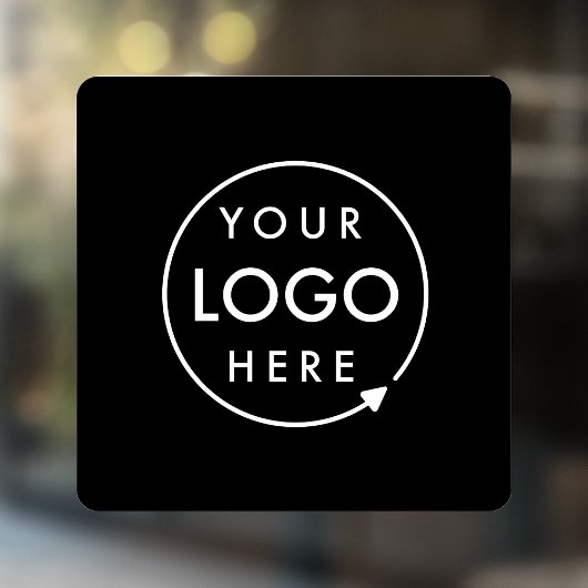 Uw logo | Zwart bedrijfslogo vierkant Raamsticker