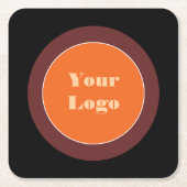 Uw Logo zwart bruin Kartonnen Onderzetters (Voorkant)
