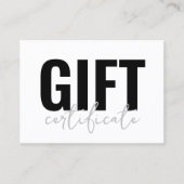 Uw Logo Zwart Wit Zakelijk Cadeaubon Visitekaartje (Voorkant)