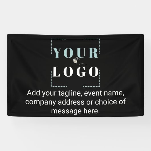 Uw Logo zwart-witbedrijf Spandoek (Horizontaal)