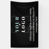 Uw Logo zwart-witbedrijf Spandoek (Verticaal)