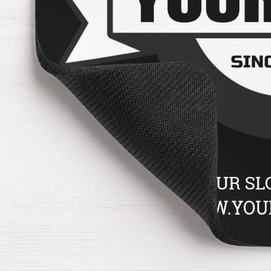 Uw logo zwarte achtergrondmuispad muismat (Hoek)