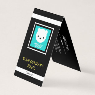 Uw Logo zwarte en gele Kinder kleren Label hangen  Visitekaartje