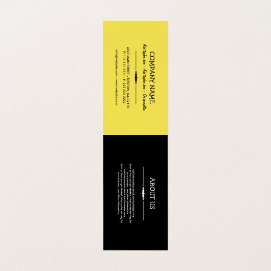 Uw Logo zwarte en gele Kinder kleren Label hangen  Visitekaartje (Binnenkant ongevouwen)