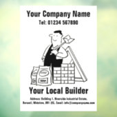 Uw lokaal ontwerp van de Cartoon van de Bouwer Raamsticker (Vel 3)