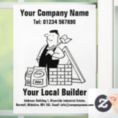 Uw lokaal ontwerp van de Cartoon van de Bouwer Raamsticker (Huis)