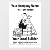 Uw lokaal ontwerp van de Cartoon van de Bouwer Raamsticker (Vel)