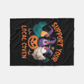 Uw lokale coven grappige Halloween heks kip Fleece Deken (Voorkant (Horizontaal))