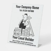 Uw lokale voetafdruk van het Ontwerp van de Cartoo Reclamebord Met Voetstuk (Voorkant)