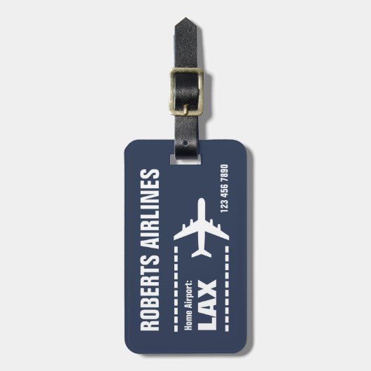 UW LUCHTVAARTMAATSCHAPPIJ (aanpasbaar) Bagagelabel (Voorkant verticaal)