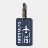 UW LUCHTVAARTMAATSCHAPPIJ (aanpasbaar) Bagagelabel (Achterkant verticaal)