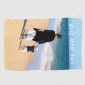 Uw Mam Foto Golf Handdoek Gift met aangepaste teks (Horizontaal)
