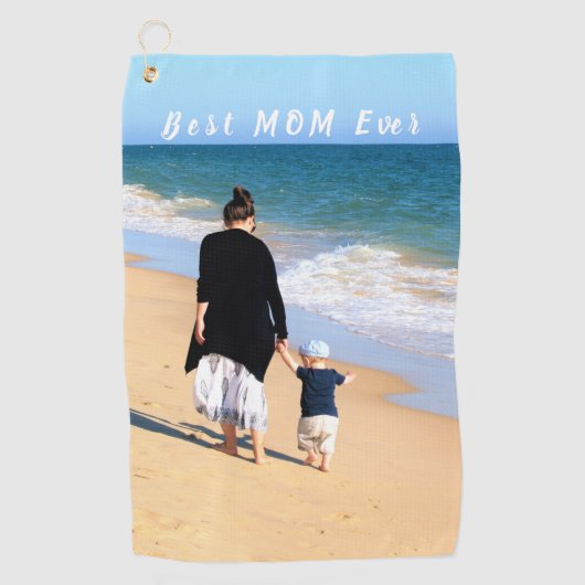 Uw Mam Foto Golf Handdoek Gift met aangepaste teks (Voorkant)
