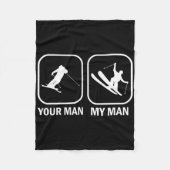 Uw Man Mijn Man Grappig Biatleet Skiën Schieten SP Fleece Deken (Voorkant)