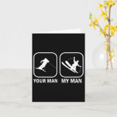 Uw Man Mijn Man Grappig Biatleet Skiën Schieten SP Kaart (Gele Bloem)