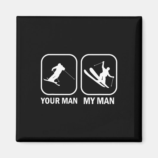 Uw Man Mijn Man Grappig Biatleet Skiën Schieten SP Magneet (Voorkant)