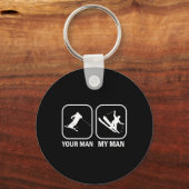 Uw Man Mijn Man Grappig Biatleet Skiën Schieten SP Sleutelhanger (Voorkant)