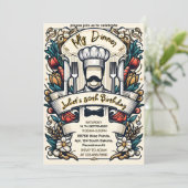 Uw Mannen Mannelijk Volwassenen Diner Elegant 50e Kaart (Staand voorkant)