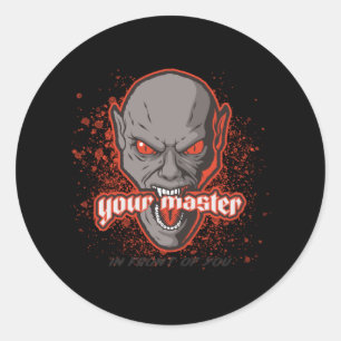 Uw meester voor u ronde sticker
