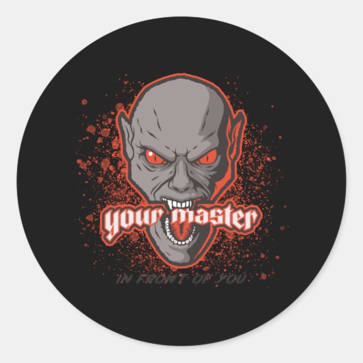 Uw meester voor u ronde sticker (Voorkant)