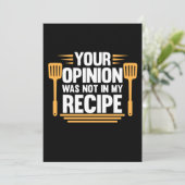Uw mening niet in recept koken chef koken bedankkaart (Staand voorkant)