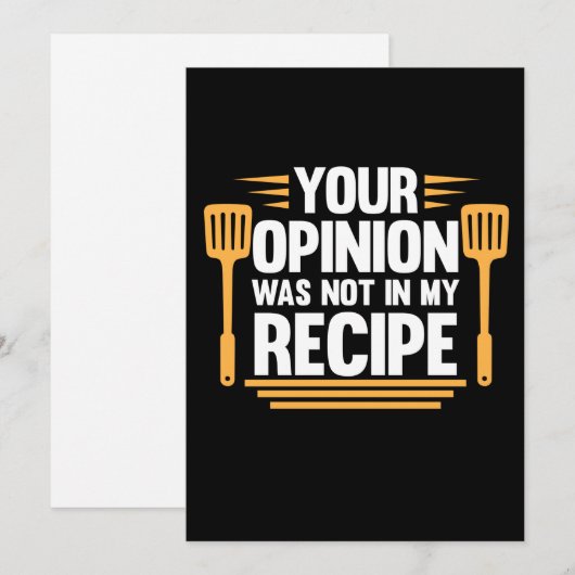 Uw mening niet in recept kook chef koken bedankkaart (Voorkant / Achterkant)