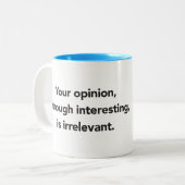 Uw mening twee-toon mok (Voorkant links)