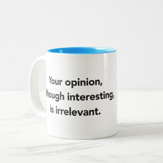 Uw mening twee-toon mok (Voorkant links)