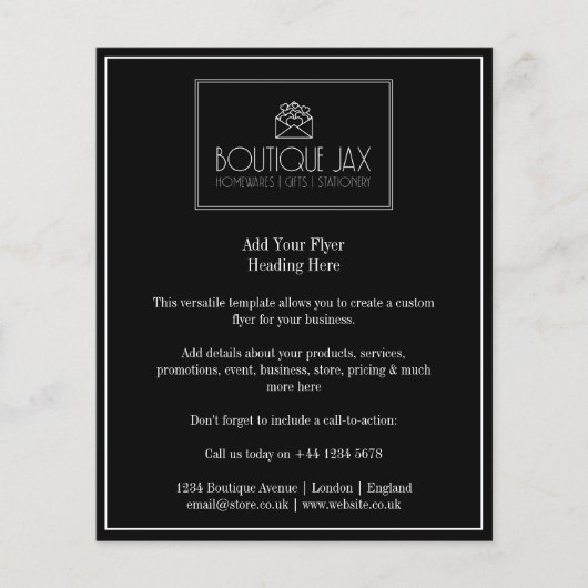 Uw merk en Logo Eenvoudige zwarte brochure (Voorkant)