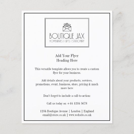 Uw merk en Logo Simple White Flyer (Achterkant)