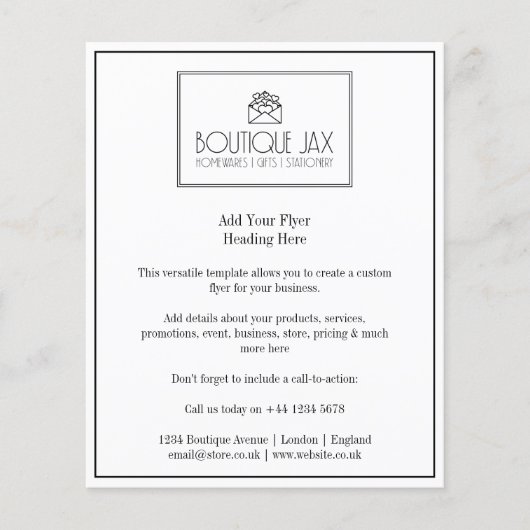 Uw merk en Logo Simple White Flyer (Voorkant)