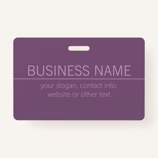 Uw merk of bedrijfsnaam Modern Paarse Mauve Badge (Voorkant)