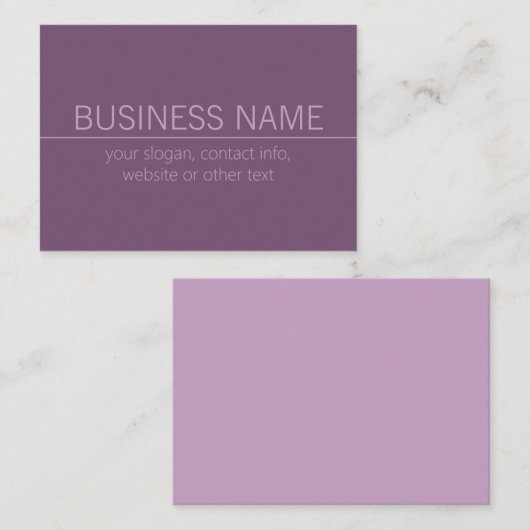 Uw merk of bedrijfsnaam Modern Paarse Mauve Informatiekaartje (Voorkant / Achterkant)