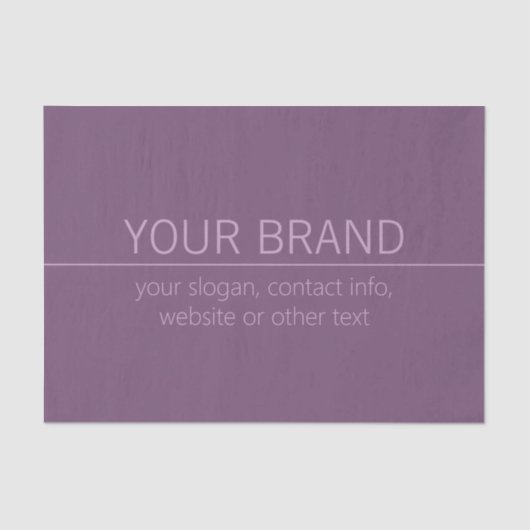 Uw merk of bedrijfsnaam Modern Paarse Mauve Tissuepapier (Voorkant)